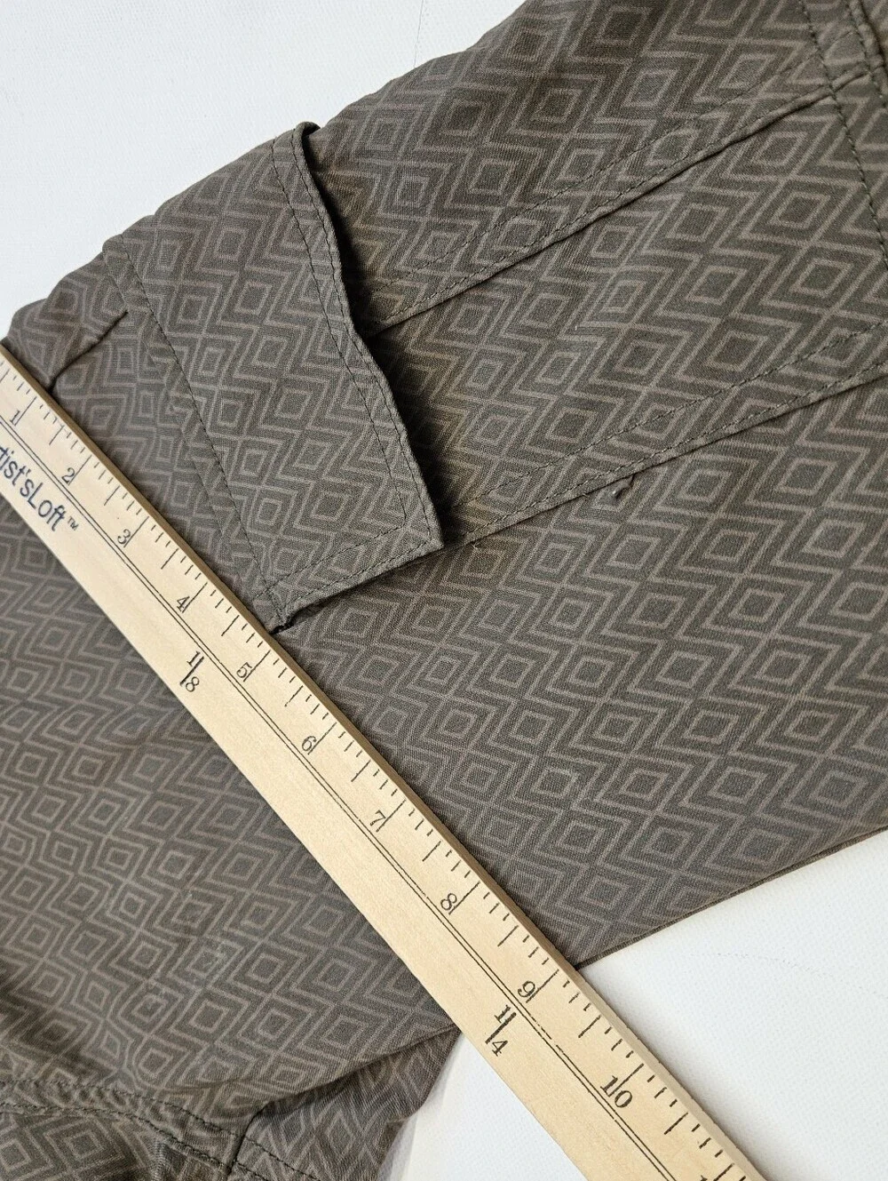 Prana Meme Pants Women’s Size 4 Green Gray Outdoors Cargo Diamond Print